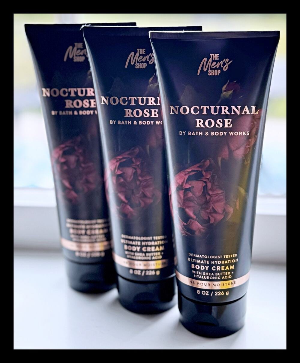 Bath & Body Works Nocturnal Rose Men's Shop Ultimate Hydration Body Cream x3